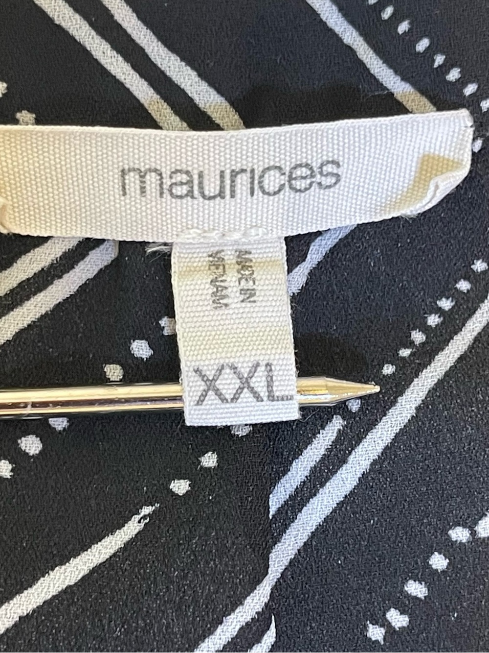Maurices Black & White Diagonal Stripe Flutter Sleeve Blouse - Picture 3 of 8